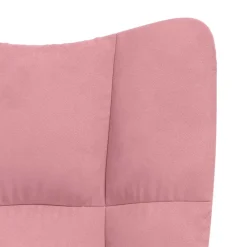 vidaXL Relaxstoel met voetenbank fluweel roze
