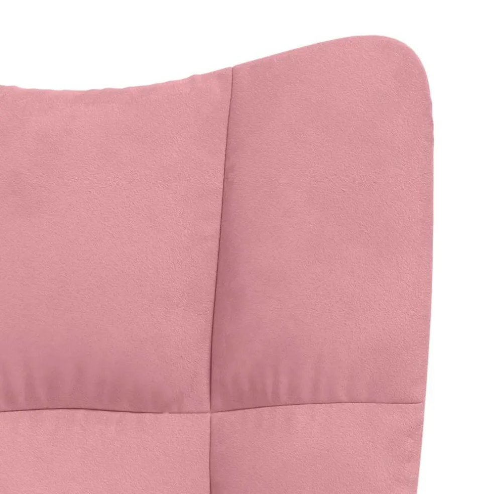 vidaXL Relaxstoel met voetenbank fluweel roze