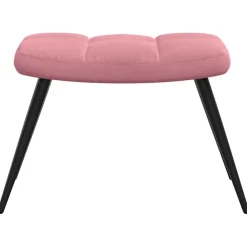 vidaXL Relaxstoel met voetenbank fluweel roze
