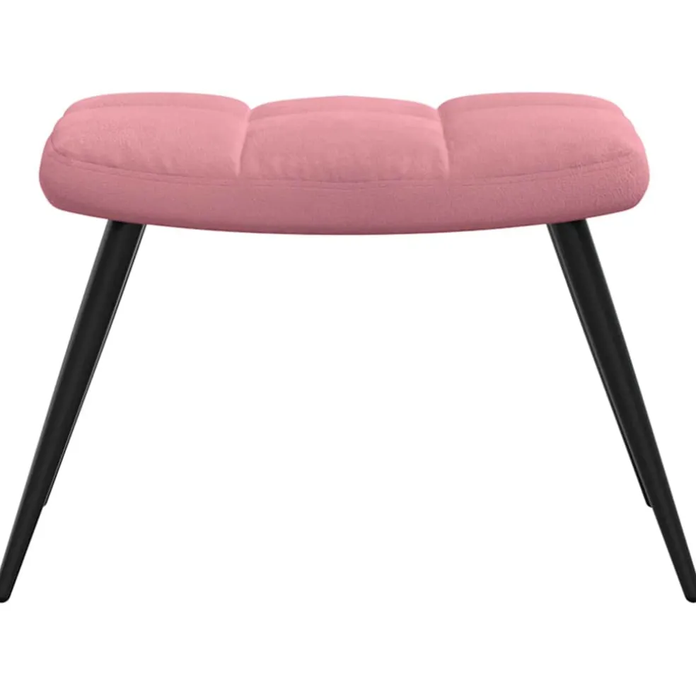 vidaXL Relaxstoel met voetenbank fluweel roze