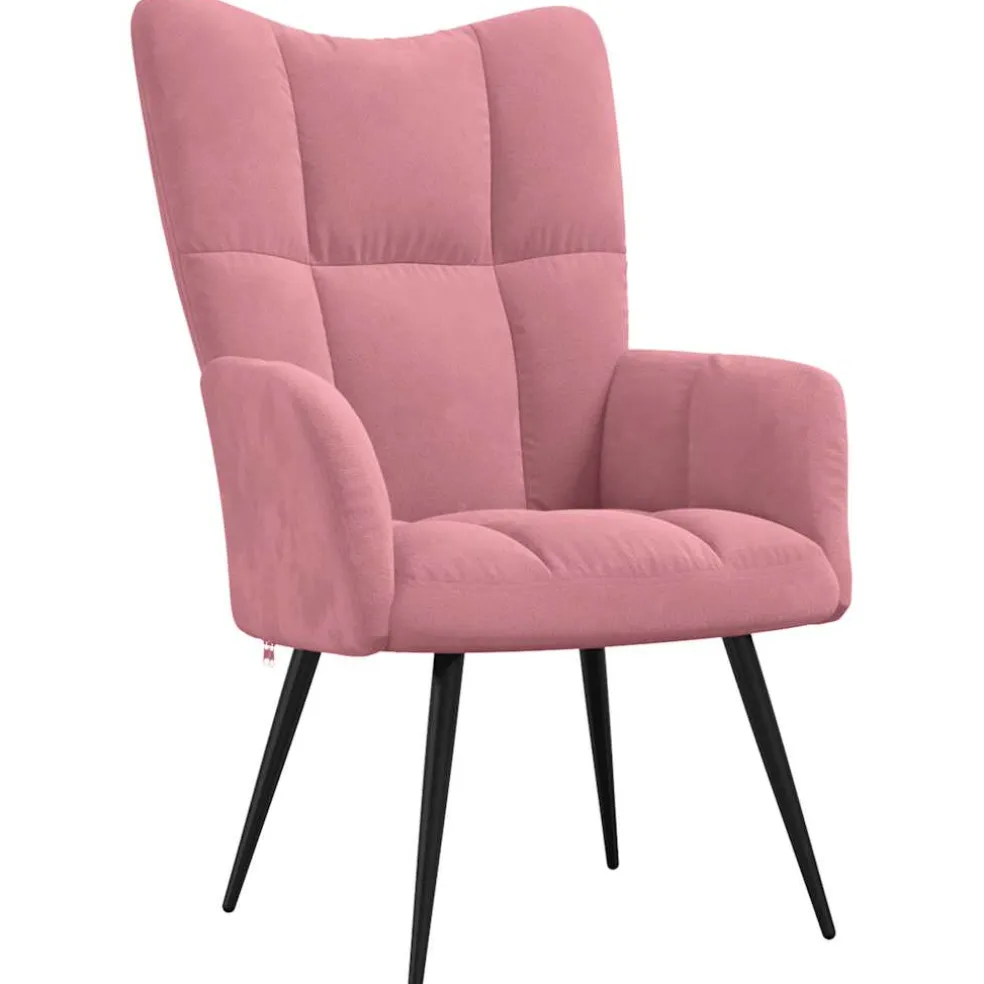 vidaXL Relaxstoel met voetenbank fluweel roze