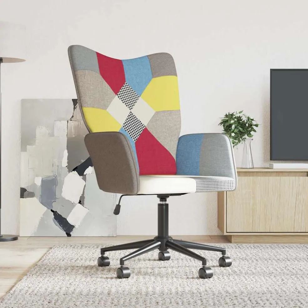 vidaXL Relaxstoel patchwork stof