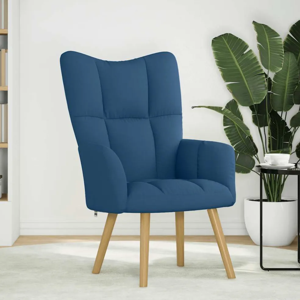 vidaXL Relaxstoel stof blauw