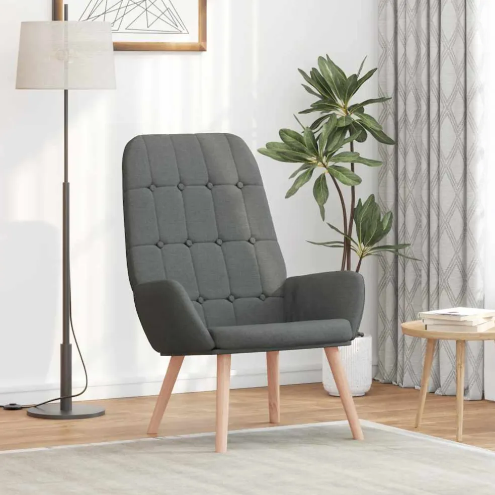 vidaXL Relaxstoel stof donkergrijs