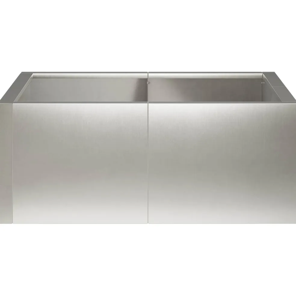 vidaXL Retentiewall 4 st 100 x 100 x 30 cm Roestvrij staal zilver