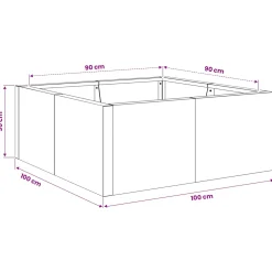 vidaXL Retentiewall 4 st 100 x 100 x 30 cm Staal Zwart