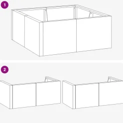 vidaXL Retentiewall 4 st 100 x 100 x 30 cm Staal Zwart