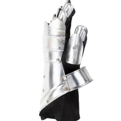 vidaXL Ridderhandschoenen middeleeuws replica LARP staal zilverkleurig