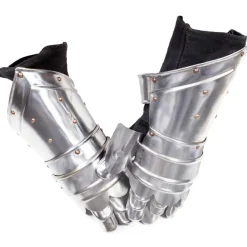 vidaXL Ridderhandschoenen middeleeuws replica LARP staal zilverkleurig