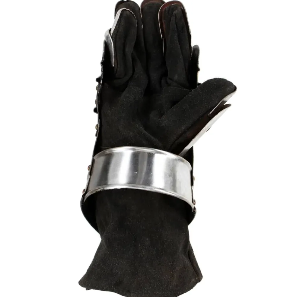 vidaXL Ridderhandschoenen middeleeuws replica LARP staal zilverkleurig