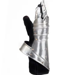 vidaXL Ridderhandschoenen middeleeuws replica LARP staal zilverkleurig