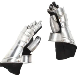 vidaXL Ridderhandschoenen middeleeuws replica LARP staal zilverkleurig