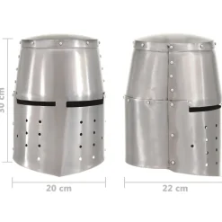 vidaXL Ridderhelm middeleeuws replica LARP staal zilverkleurig