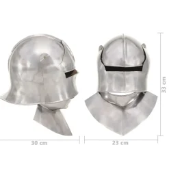 vidaXL Ridderhelm middeleeuws replica LARP staal zilverkleurig