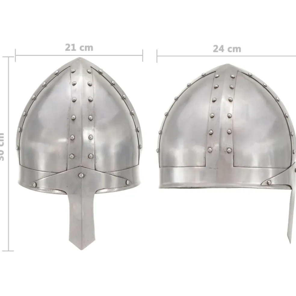vidaXL Ridderhelm middeleeuws replica LARP staal zilverkleurig