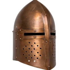 vidaXL Ridderhelm middeleeuws replica LARP staal koperkleurig