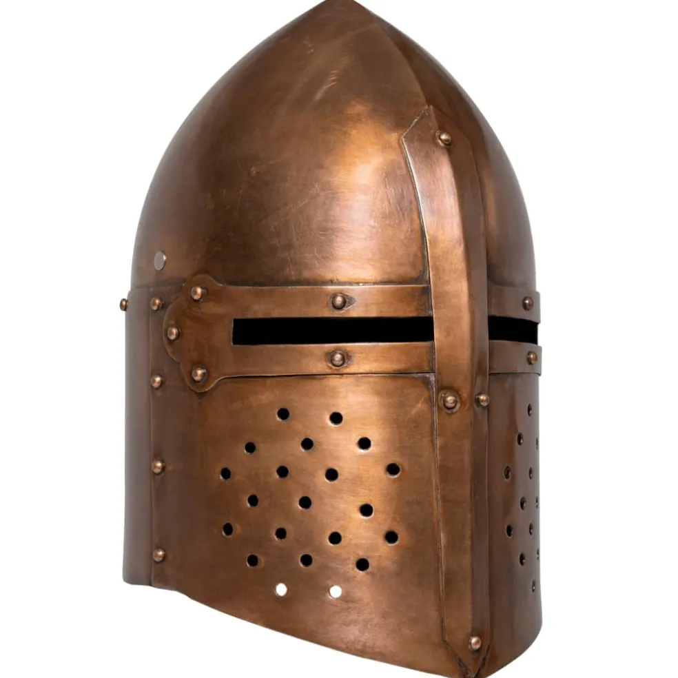 vidaXL Ridderhelm middeleeuws replica LARP staal koperkleurig