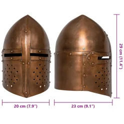 vidaXL Ridderhelm middeleeuws replica LARP staal koperkleurig