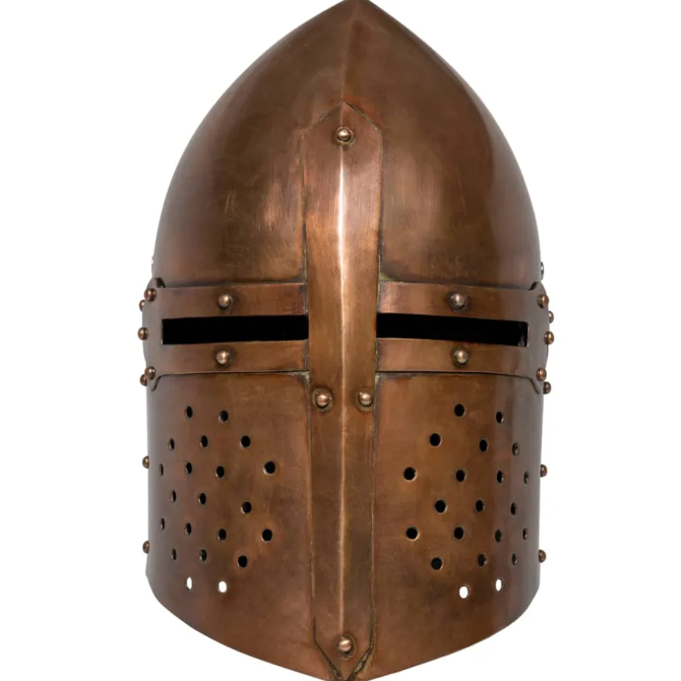 vidaXL Ridderhelm middeleeuws replica LARP staal koperkleurig