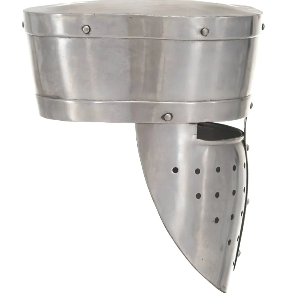 vidaXL Ridderhelm middeleeuws replica LARP staal zilverkleurig