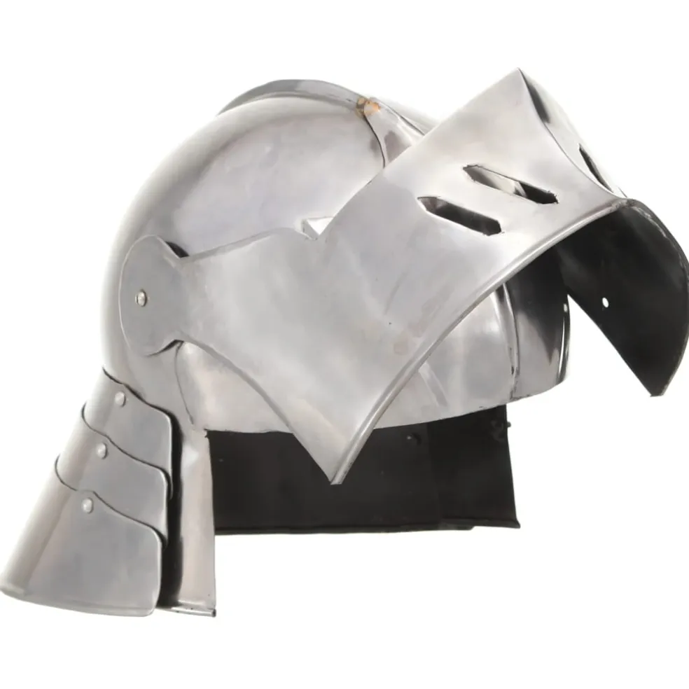 vidaXL Ridderhelm middeleeuws replica LARP staal zilverkleurig