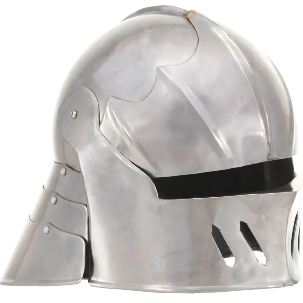 vidaXL Ridderhelm middeleeuws replica LARP staal zilverkleurig