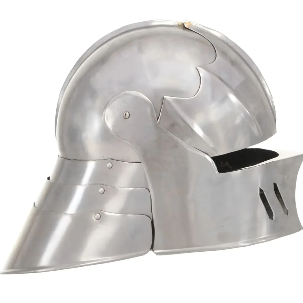 vidaXL Ridderhelm middeleeuws replica LARP staal zilverkleurig