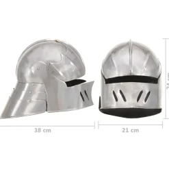 vidaXL Ridderhelm middeleeuws replica LARP staal zilverkleurig