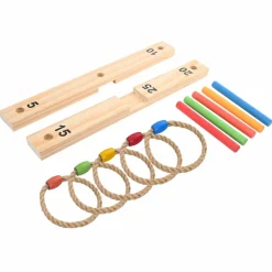 vidaXL Ringwerpspelset Veelkleurig 41 x 41 x 16 cm Massief grenenhout