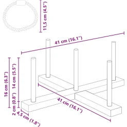 vidaXL Ringwerpspelset Veelkleurig 41 x 41 x 16 cm Massief grenenhout
