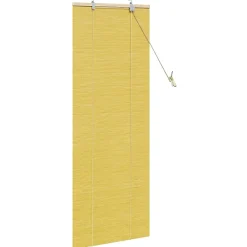 vidaXL Rolgordijn Geel 60 x 160 cm Bamboe