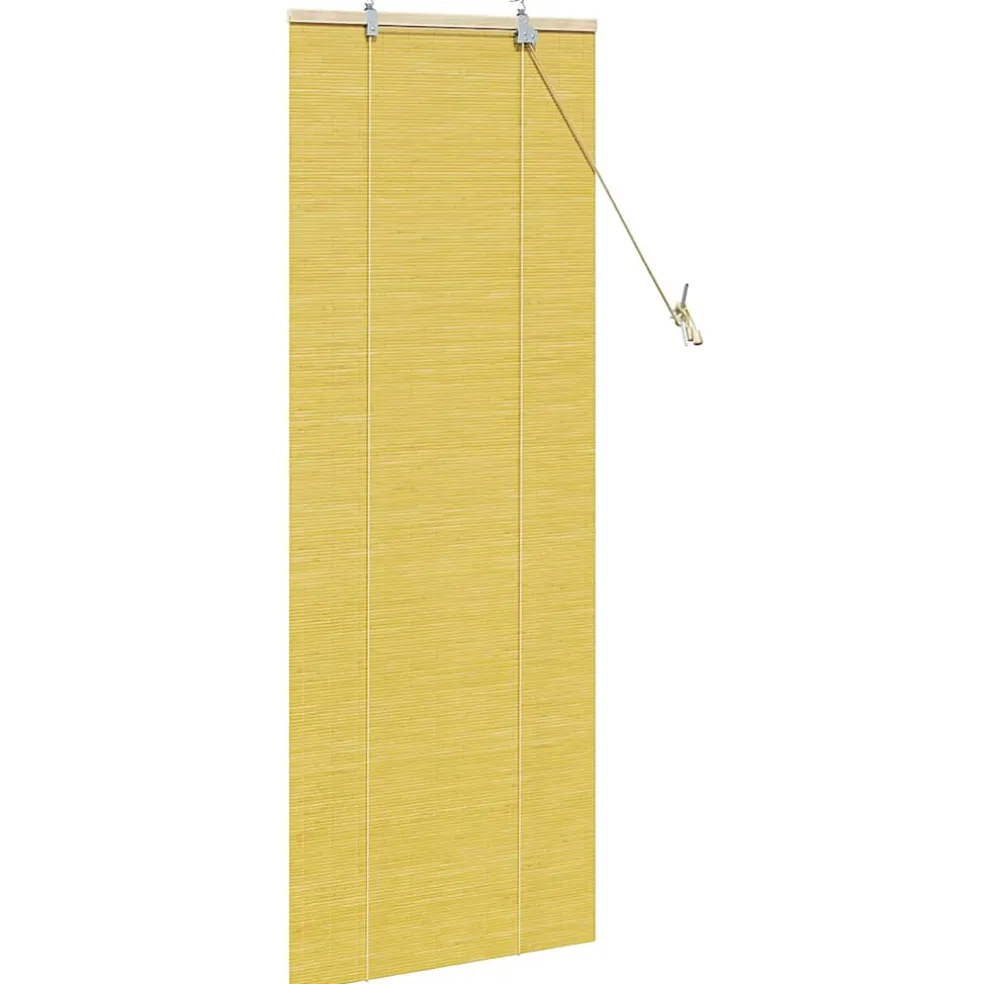 vidaXL Rolgordijn Geel 60 x 160 cm Bamboe