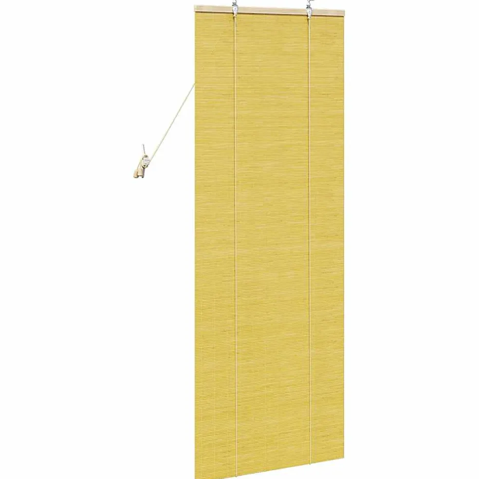 vidaXL Rolgordijn Geel 60 x 160 cm Bamboe