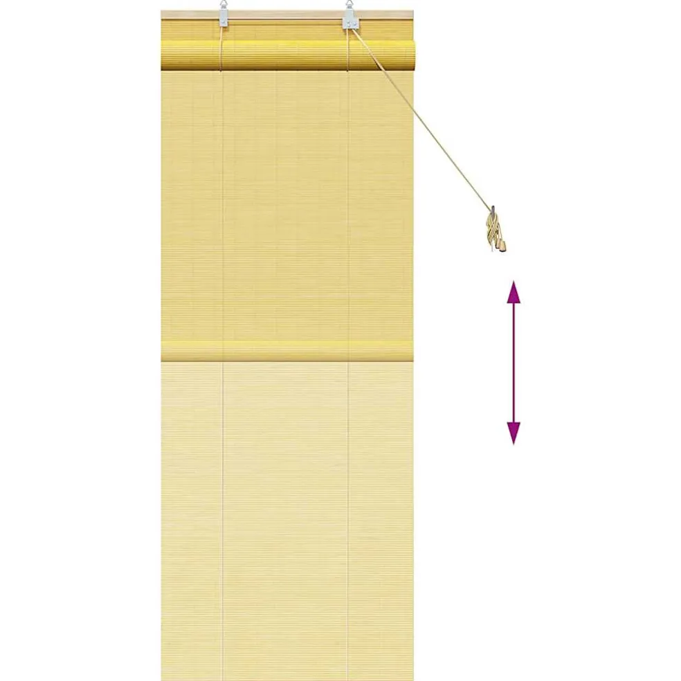 vidaXL Rolgordijn Geel 60 x 160 cm Bamboe
