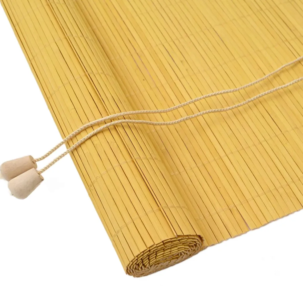 vidaXL Rolgordijn Geel 60 x 160 cm Bamboe