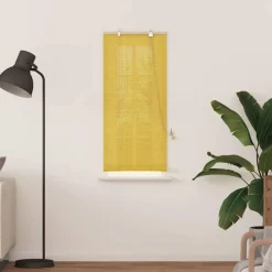 vidaXL Rolgordijn Geel 60 x 160 cm Bamboe
