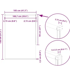 vidaXL Rolgordijn verduisterend koffie 105x130 cm stofbreedte 100,7 cm