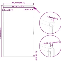 vidaXL Rolgordijn verduisterend 84,4 x 175 cm stofbreedte 80 cm grijs