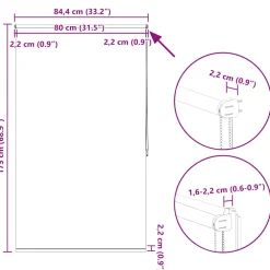 vidaXL Rolgordijn verduisterend 84,4 x 175 cm stofbreedte 80 cm koffiebruin