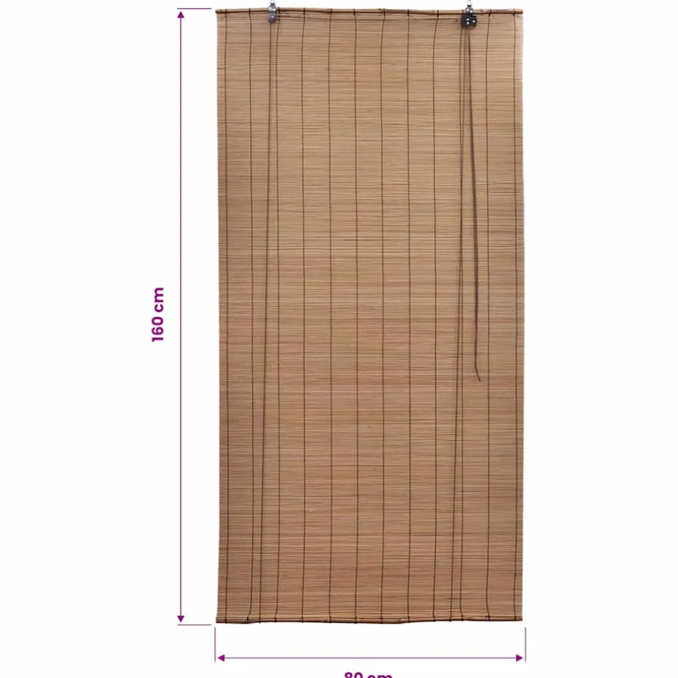 vidaXL Rolgordijn 80x160 cm bamboe bruin