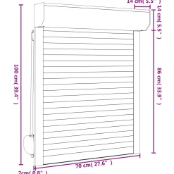vidaXL Roljaloezie Antraciet 70 x 100 cm Aluminium en Polyurethaan
