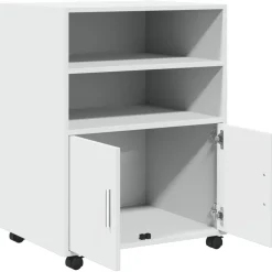 vidaXL Rolkast 60x48x81 cm bewerkt hout wit