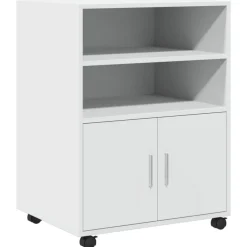 vidaXL Rolkast 60x48x81 cm bewerkt hout wit