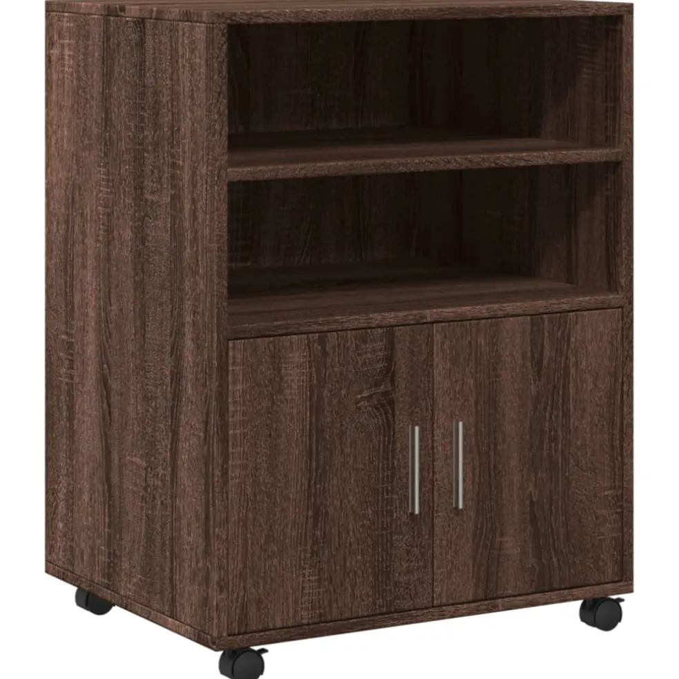 vidaXL Rolkast 60x48x81 cm bewerkt hout bruin eikenkleur