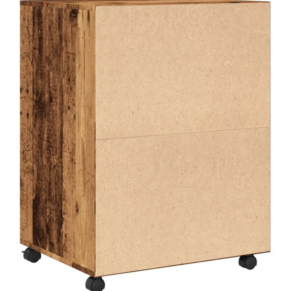 vidaXL Rolkast 60x48x81 cm bewerkt hout oud houtkleurig