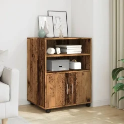 vidaXL Rolkast 60x48x81 cm bewerkt hout oud houtkleurig