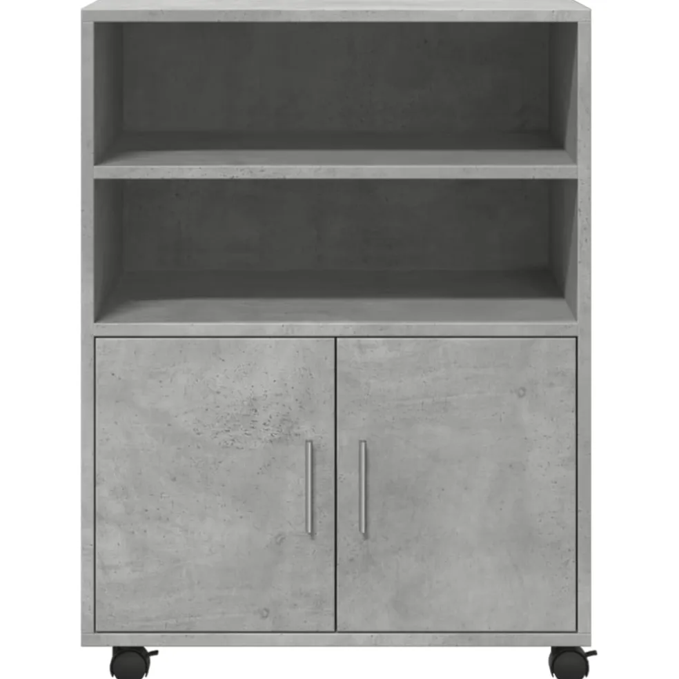 vidaXL Rolkast 60x48x81 cm bewerkt hout betongrijs