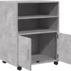 vidaXL Rolkast 60x48x81 cm bewerkt hout betongrijs