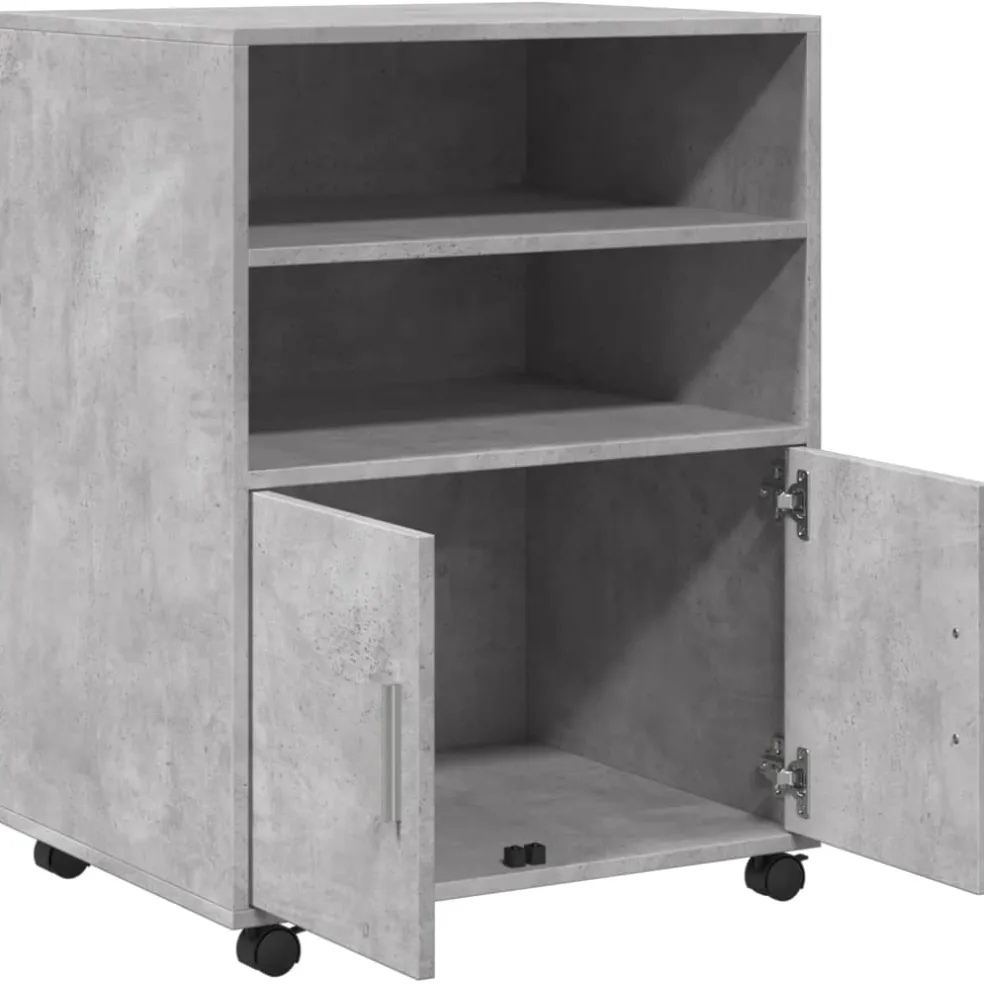 vidaXL Rolkast 60x48x81 cm bewerkt hout betongrijs