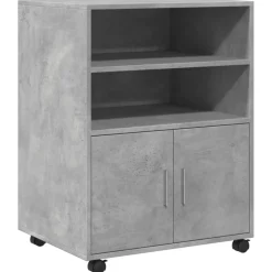 vidaXL Rolkast 60x48x81 cm bewerkt hout betongrijs